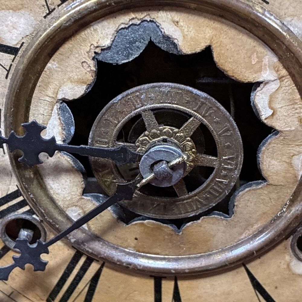 Antique Waterbury Gingerbread Clock with Alarm 8-Day, Time/Strike Needs Repair - Picture 12 of 12